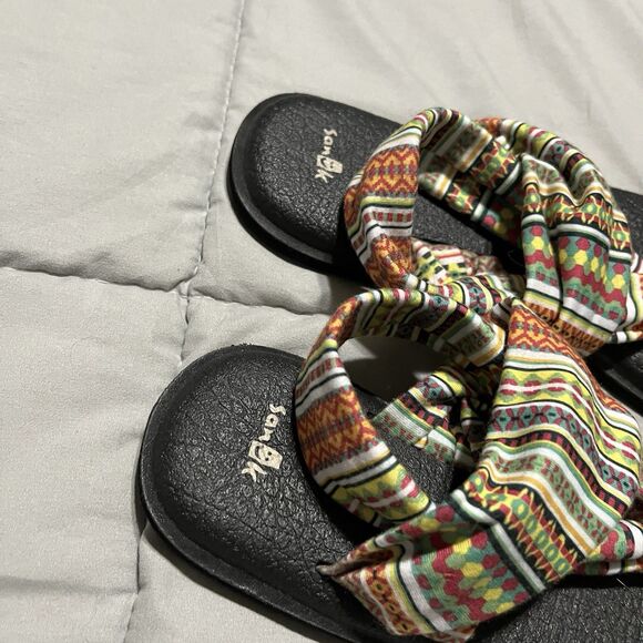 Sanuk Yoga Sling 2 Tribal Strap Knit Yoga Mat Flip Flop Sandals Women's Size 10 - Picture 3 of 10